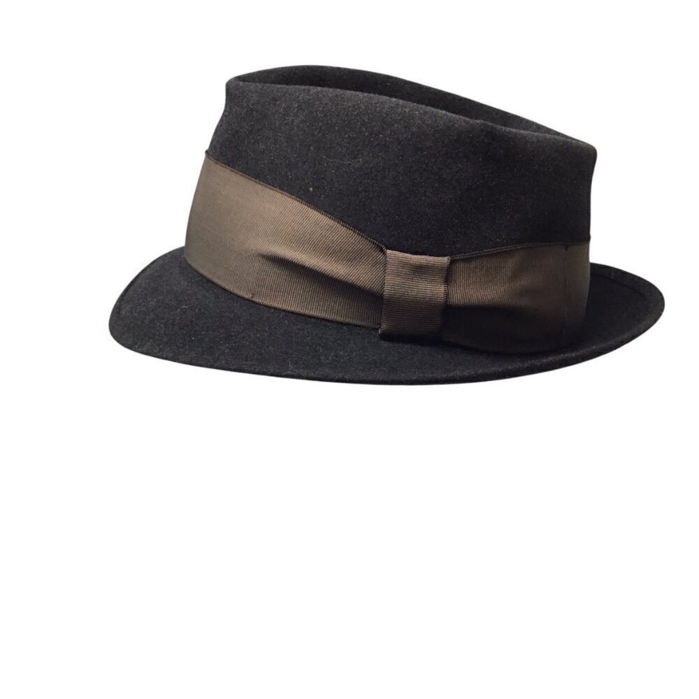 Vintage The Gun Club by Stetson Mens Hat Royal De Luxe Brown Fedora 6 3/4 Ribbon